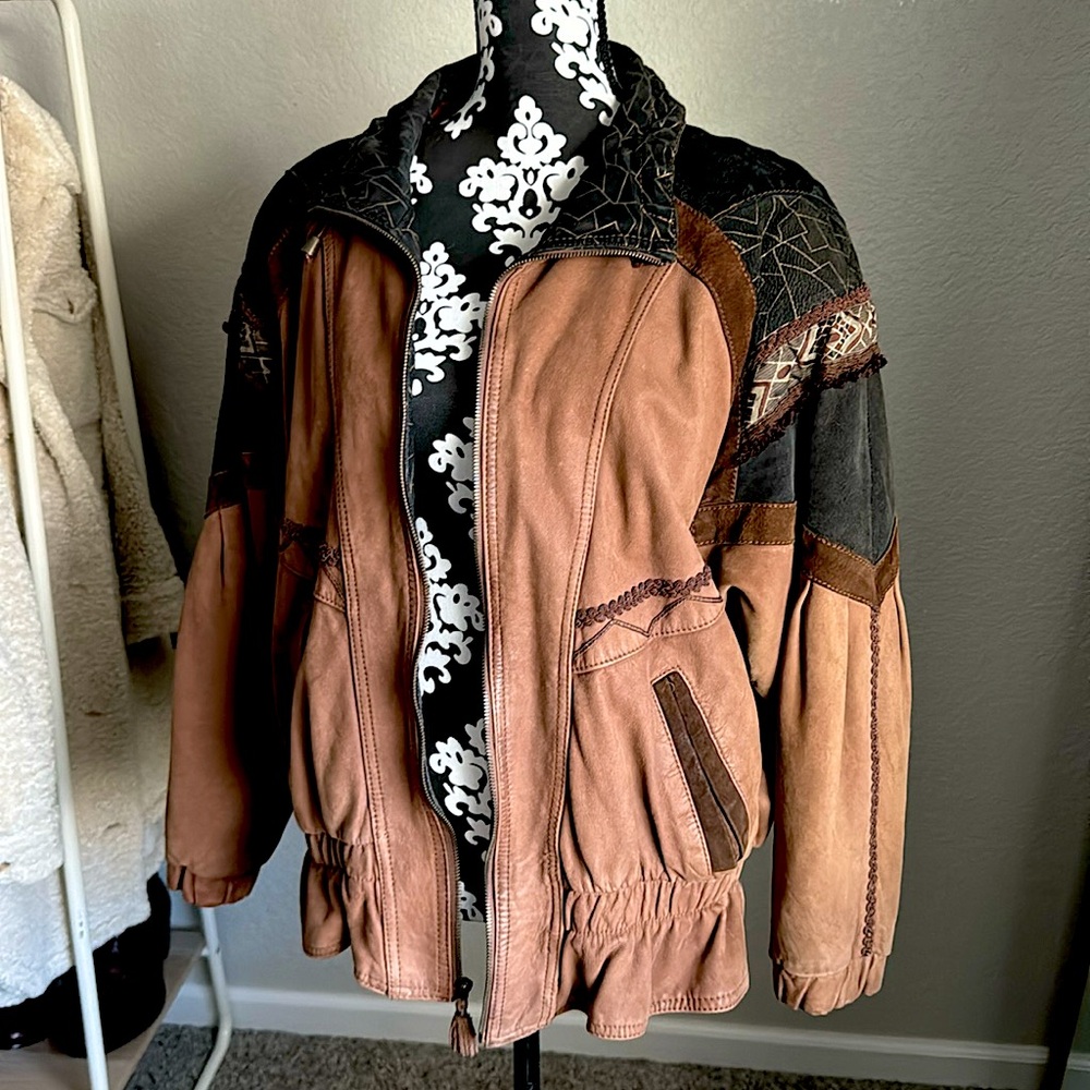 Vintage Winlit leather Bomber jacket